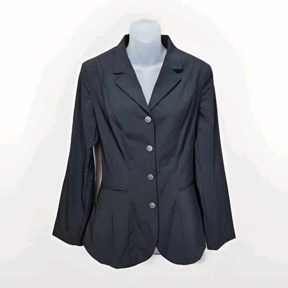 Dublin Derby Softshell Show Coat Womens Jacket Black Equestrian Dressage Snap 10 - Picture 1 of 16